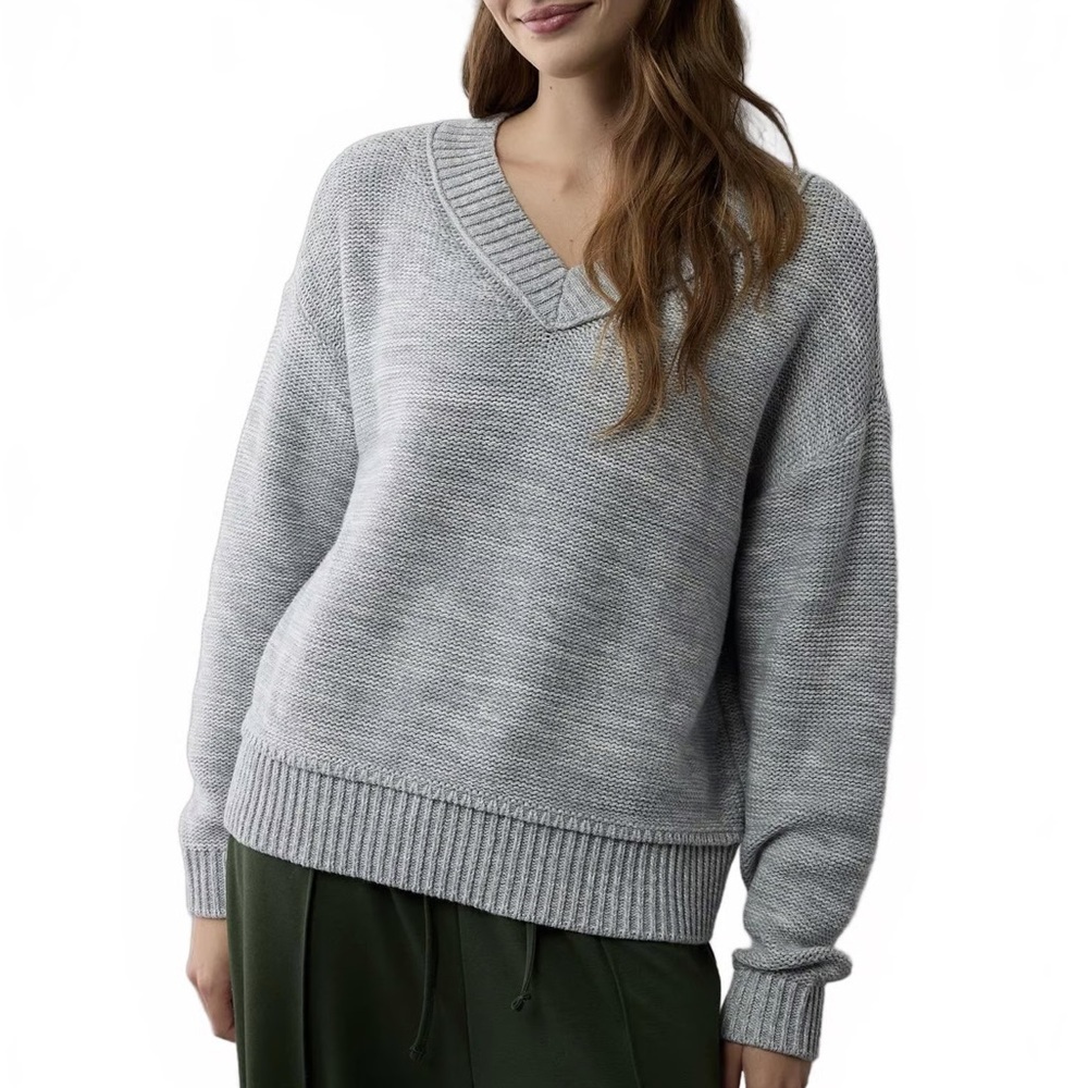 American Eagle Long Weekend Gray Oversized Sweater Size XXL Cotton Knit